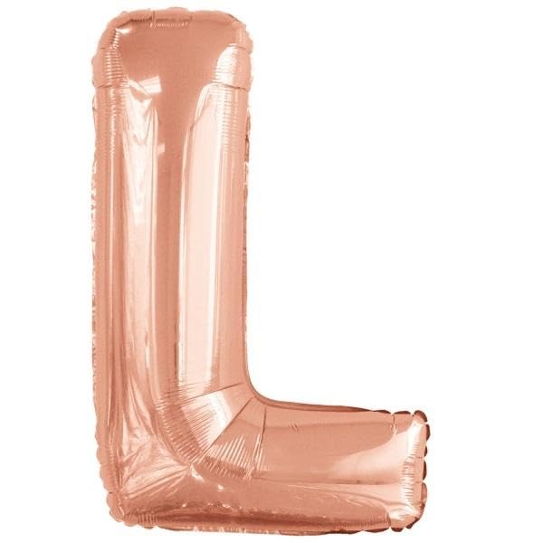 Amscan 9911474 9911474-Rose Lettera L SuperShape Foil Balloon-42, Oro Rosa