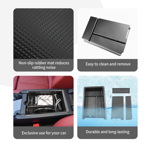 CDEFG Kompatibel mit BMW 3er G20 G21 2019-2023 2024 2025 / 4er G22 / i3 G28 i4 G26 Facelift Mittelkonsole Handschuhfach Armlehne Multifunktionaler Aufbewahrungsbox Auto Zubehör (Schwarz)