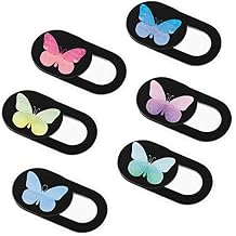 Webcam Cover Slide 6 Packs Ultra-Thin Camera Covers for Computer Laptop Desktop Smartphone to Protect Your Privacy and Security, Butterfly
