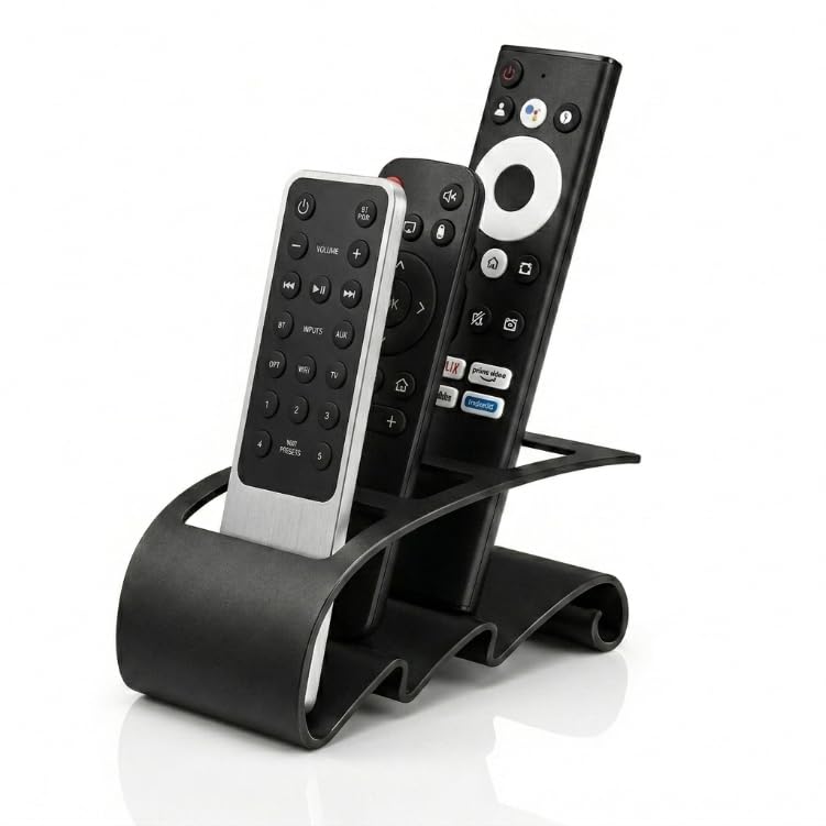 KEEP Universal Remote Holder Stand for TV & AC Remotes | Desktop Remote Organizer | Multi-Slot Remote Control Storage Stand for Table, Coffee Table, Office Desk, Living Room | Black-image-32