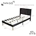 Zoophyter Upholstered Platform Bed Frame Twin Size with Headboard,Strong Wooden Slats Support No Box Spring Needed Easy Assembly Black