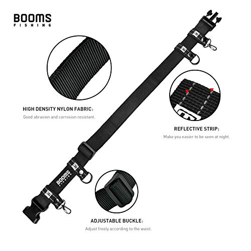 Booms Fishing Fb2 Fishing Wade Belt With Rod Holder, Adjustable Nylon Wading Belt 45" Max Length, Wade Fishing Belts For Casting Surf Kayak Fishing Accessories #TOP1