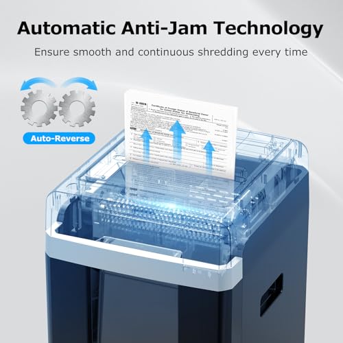 Image of BONSEN 300-Sheet Auto Feed Paper Shredder, P-5 High Security Heavy Duty Shredders for Office Use, 60 Minutes Non-Stop Micro Cut Shredding, 8.1-Gal Pullout Bin, 58dB Quiet Large Paper Shredder (S9221)