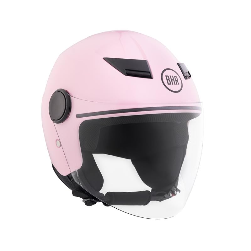 BHR Casco Moto Bambino, Casco Demi-Jet 841 CHILD | Omologato ECE 22.06, Casco Scooter per Bambini/Bambine, Visiera Antigraffio, Sgancio Micrometrico e Design Moderno