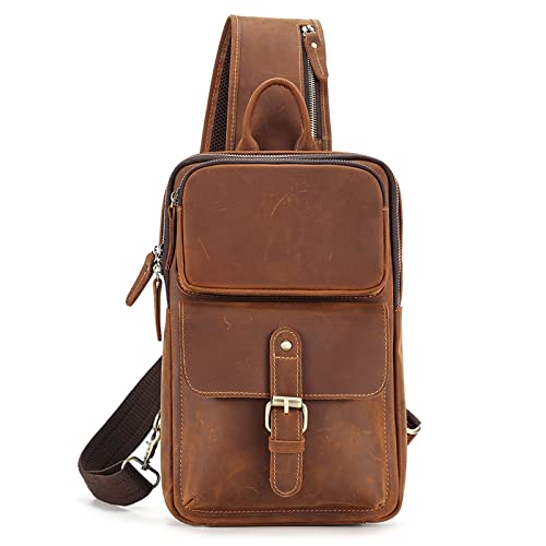 Bolso bandolera de cuero pequeño para llevar tus pertenencias seguras en viajes y caminatas