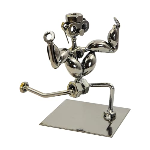 Kreative Retro-Muskelmann-Modell, Metall, Muskelfigur, Fitness, Sport, Skulptur, Sammlung, Regal, Eisen, Kunst, Handwerk, Muttern und Schrauben, Ornamente, Statue, Geschenk für Zuhause, Büro, Kinder,