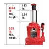 Big RED T92007A Torin Hydraulic Stubby Low Profile Welded Bottle Jack, 20 Ton (40,000 lb) Capacity, Red