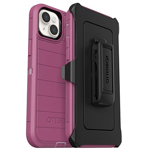 OtterBox Defender Series Screenless Edition Case for iPhone 14 Plus (Only) - Holster Clip Included - Microbial Defense Protection - Non-Retail Packaging - Morning Sky (Pink)
