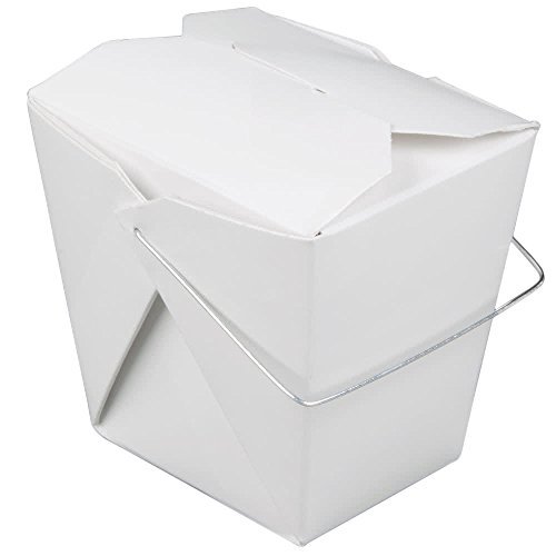 JA Kitchens Chinese Take Out Food Boxes With Wire Handle, 16 oz, Pack of 50