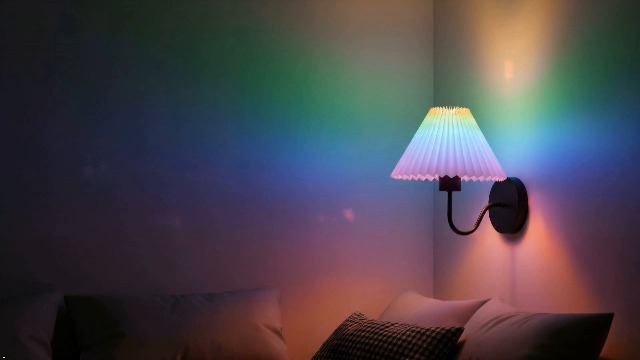 Image of ADISUN Wall Sconces Sets of 2 RGB Battery Operated Wall Sconces for Bedroom Dresser Classic Black Wall Lamp with Remote for Living Room Bathroom Dining Room Corridor Staircase (2 Bulbs Included)