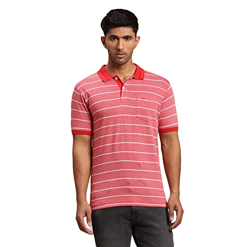 Image of Colorplus Men's Pure Cotton Solid Pattern Classic Fit Polo Neck Half Sleeve Casual T-Shirt