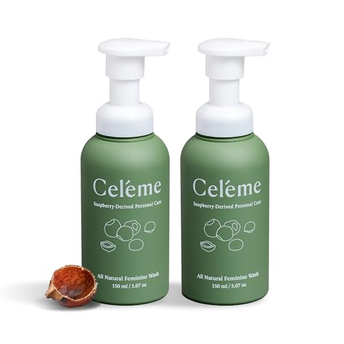 Celéme All-Natural Soapberry Feminine Wash (2 Pack) – pH-Balanced, Hypoallergenic