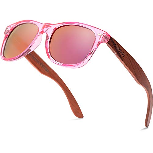 Image of Wood Sunglasses Men & Women, 100% UVA & UVB Protection | 9-Layer Polarized Lenses, Bamboo Frame, Bamboo Case, Pouch & Cleaning Cloth Included, Lightweight, Eco-Friendly Design