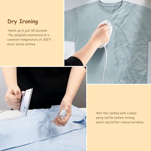 Image of Newbealer Travel Iron Set, 100-240V Mini Dry Iron for Clothes (No Steam)