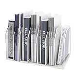 supply depot Adjustable Desk File Organizer,Detachable Office Folder Organizer,Compact Vertical Desk File Holder,Wrought Iron Paint,Suitable for Home, School, Office Classrooms (White - 7 grids)