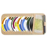Molain CD Case Holder for Car,DVD Vehicle Sun Visor Organizer for Cars Large Capacity CD Visor Case Car with 12 DVD Storage Sleeves 1 Mesh Pocket 1 Pen Holder and Elastic Strap(Khaki)