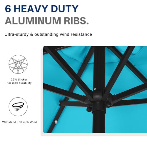 Image of ABCCANOPY 7.5ft Solar 24 LED Lighted Patio Umbrella, Lake