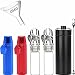 OMO Snuff Kit 2 Glass Snuff Bullet(White)2 Metal Snuff Bullet(Blue Red)1 Aluminium alloy Snuff Bottle with Spoon(Black)1 Mini Funnel(6pack)