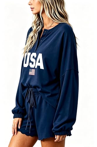 Image of Roshop Halloween Pajama Women's Pumpkin Matching Top & Shorts Loungewear Set