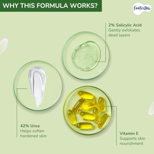 Image of Footvital 42% Urea Cream for cracked heels with 2% Salicylic Acid 200 g | intensive foot repair formula | skin-friendly | dermatologist-approved