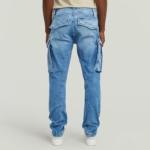 Miniatura 2 de G-Star Rovic Zip 3d Regular Tapered Denim Jeans, Jeans Para Hombre, Azul Antique Faded Uniform Blue D23077-D761-H150 , 29w 30l
