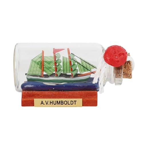 AYUNJIE Velero en una Botella, Botella de Vidrio Modelo de Barco Manualidades, Kit de Barco Y Barco Conjunto de Buques, Decoración de la Habitación de los Niños (6,5 * 2,5 * 3,5Cm)