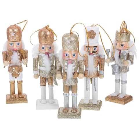 Amosfun 5pcs Glittered Nutcracker Ornaments Cover