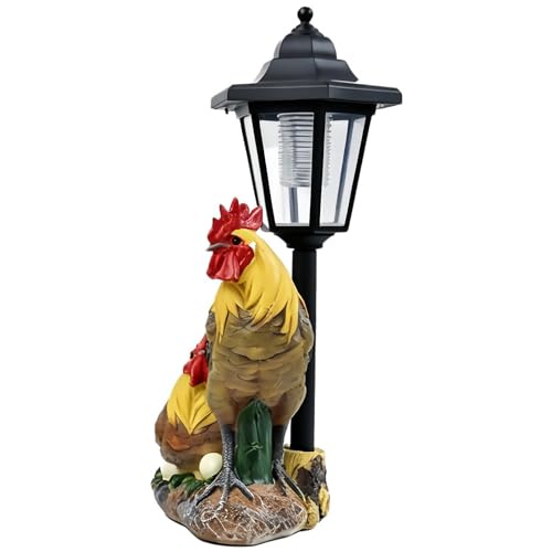 Décoration coq de ferme pour jardin pour éclairer sans fil vos allées