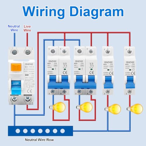 Kocusu FI schutzschalter Typ B, 4-Polig 63A 30mA FI Typ B, DC 6mA Allstromsensitiver FI Typ B FI Schutzschalter Allstromsensitiv, mit Automatischer Sicherung für Wallboxen, Ladesäule, Wechselrichter