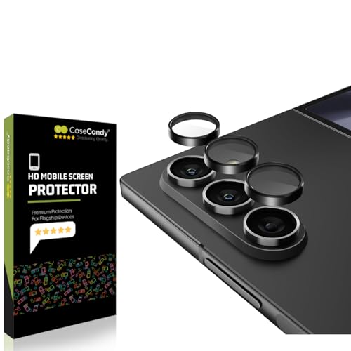 Image of Casecandy - [Set of 3 BLACK Camera Lens Protector Ring For Samsung Z Fold 6 AI | Scratch Resistant Metallic Rings For Z Fold 6 - HD /Easy Installation