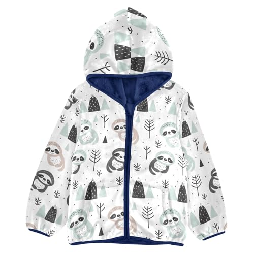CHIFIGNO Cute Sloth Toddler Boy Jacket Thickened Warm Soft Comfy Warm up Jacket with Arctic Fleece Lining 9-10Y