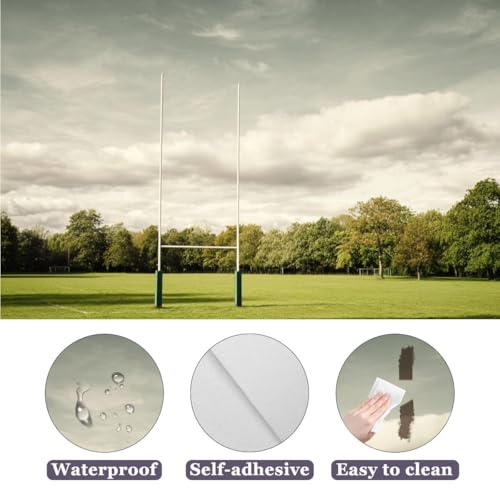 Peel and Stick Wallpaper Rugby Goal Posts Vinyl Wall Mural Self-Adhesive Wall Decal Removable Removable Easy to Cut Waterproof Sticker 69\" x 96\"