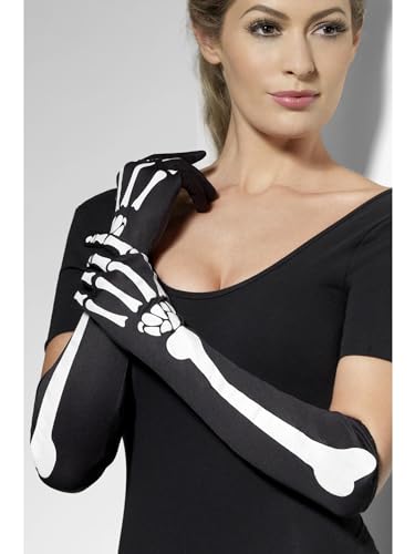 Smiffys Gants de squelette, longs Halloween