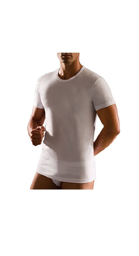 CAGI 3 Maglia Intimo Corpo Uomo Filo di Scozia Mezze Maniche Girocollo Bianco Art.1314