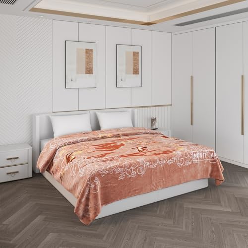 Image of Monte Carlo Heavy Winter Double Bed Blanket Emperor 2 Ply 890 GSM | 4.5 KG (Width 2.20 M X Length 2.40 M) Browm