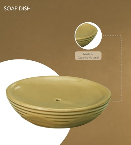Image of Obsessions Modern Ceramic 3-Piece Bath Set - Elegant Bathroom Accessories Collection for Stylish Home Decor, D Beige