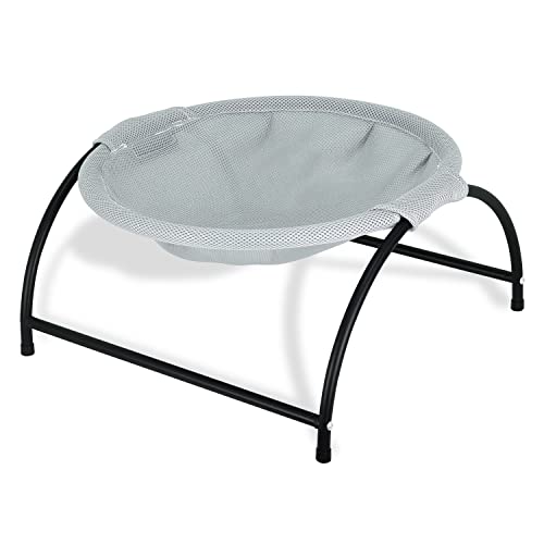 Phyex Cat Bed Elevated Pet Hammock For Kitty Cat Small Dog, Easy Assembly Raised Cat Cot For Indoors & Outdoors, Round Gray #TOP7