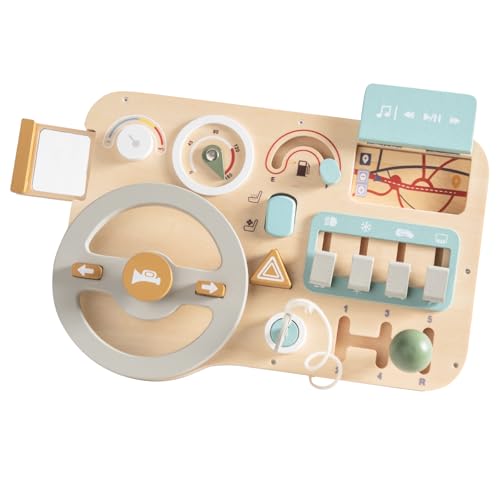 Youuys Busy Board Kinder Lenkrad Montessori Spielzeug Holzspielzeug für Baby Motorikspielzeug Activity Board Geschenk für Jungen und Mädchen