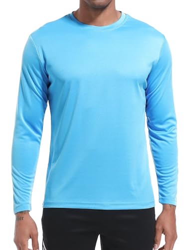 OYGSieg Pacote com 6 ou 5 camisetas masculinas de manga comprida com absorção de umidade, FPS FPS e