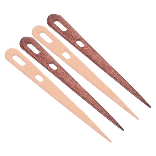 JOINPAYA - JOINPAYA Lot de 4 Aiguilles à Tisser en Bois Gros Chas Double Outil de Tissage Polyvalent pour Métier à Tisser Manuel et Confection de Tapisseries Matériel de Reprise Adapté aux Travaux