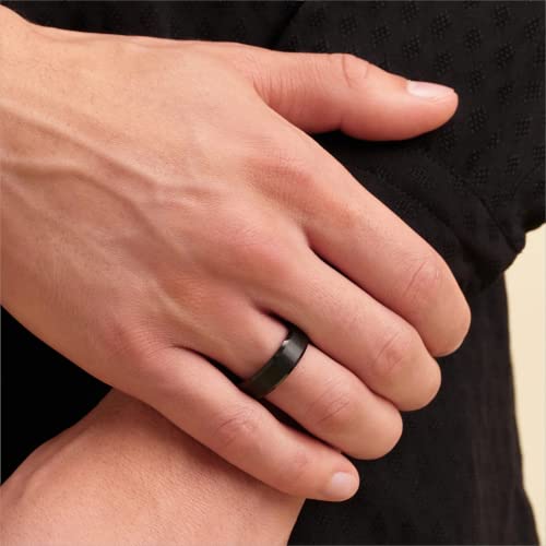 Adreamz Promise Ring for Him Couple Ring for Him and Her I Love You Black Stainless Steel Wedding Band Engagement Ring 12.5