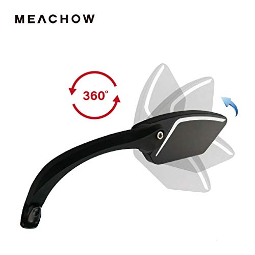 Meachow New Scratch Resistant Glass Lens,Handlebar Bike Mirror, Rotatable Safe Rearview Mirror, Bicycle Mirror (Silver Left Side) Me-002Ls #TOP4