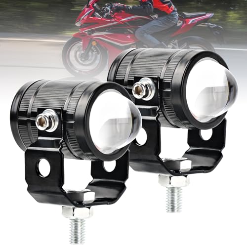 PAKRYS 2PCS 20W LED Waterproof Motorcycle Headlights, Yellow White Dual Color Hi/Lo Beam Spotlight for Motorcycle, 12V-85V 2500LM 3000K-6500K Aux Spotlight for Cars/Motorcycles/Trucks