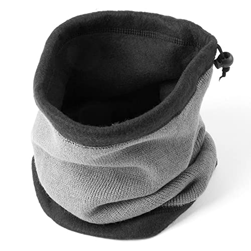 WALBOX Braga de cuello para hombre y mujer, de invierno, de punto y forro polar, protector térmico y cortavientos para moto y deporte, gris, Talla única