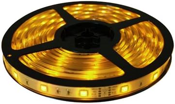 CBConcept® 12VSMD5050-IP68-Y Yellow 16.4 Feet 12 Volt Flexible LED Strip Light; [Waterproof IP68] [High Output 150 SMD5050 LEDs] [Male DC Barrel Plug Power Wires ] [Self-adhesive Tape on The Back] [Display Case Lighting / Under Cabinet Light]