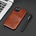 TENDLIN Compatible with iPhone 11 Pro Case Wallet Design Premium Leather Case with 2 Card Holder Slots (Brown)
