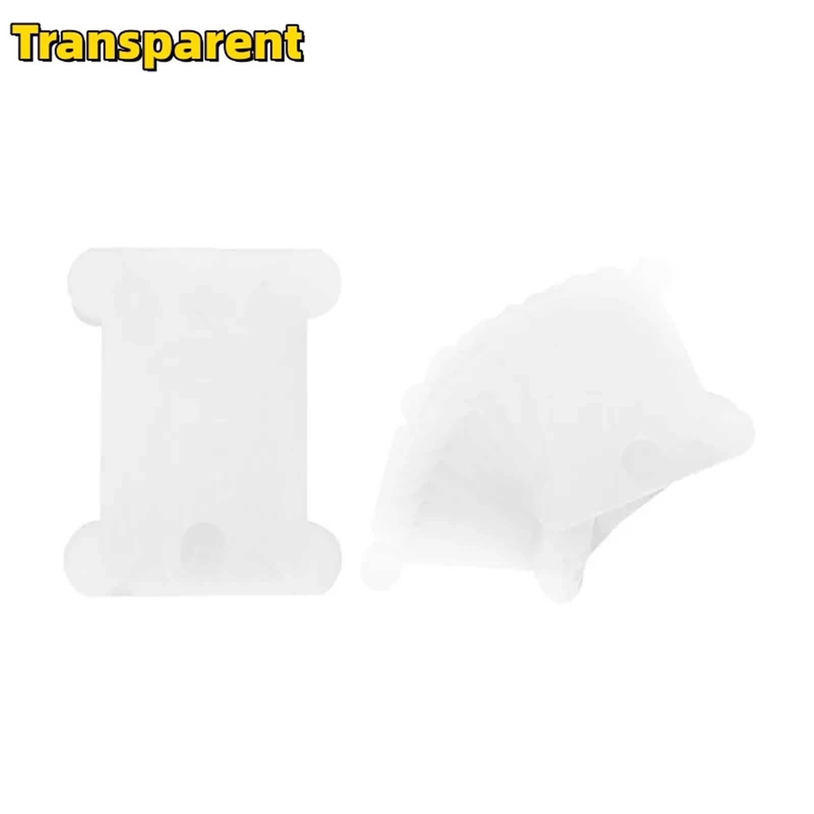 Obrót maszyny do szycia, Wielokolorowe plastikowe szpulki do przechowywania nici do haftu krzyżykowego 50/100/500 szt(Transparent)