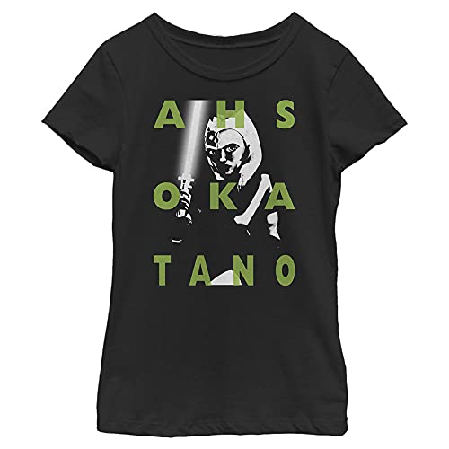 T-shirt Star Wars Ahsoka pour filles en coton imprimé noir
