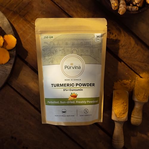 Image of Purvina Pure Turmeric Powder - 250 gm with 5%+ Curcumin