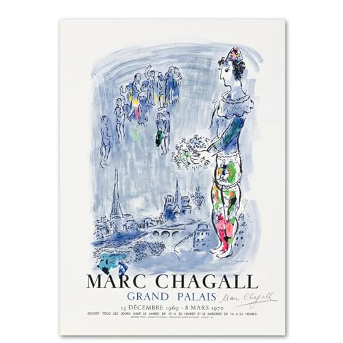 マーク・シャガール絵画マーク・シャガール『パリの魔術師』ポスター抽象壁画マーク・シャガール絵画家居装飾美学版画50 x 70 cm枠なし